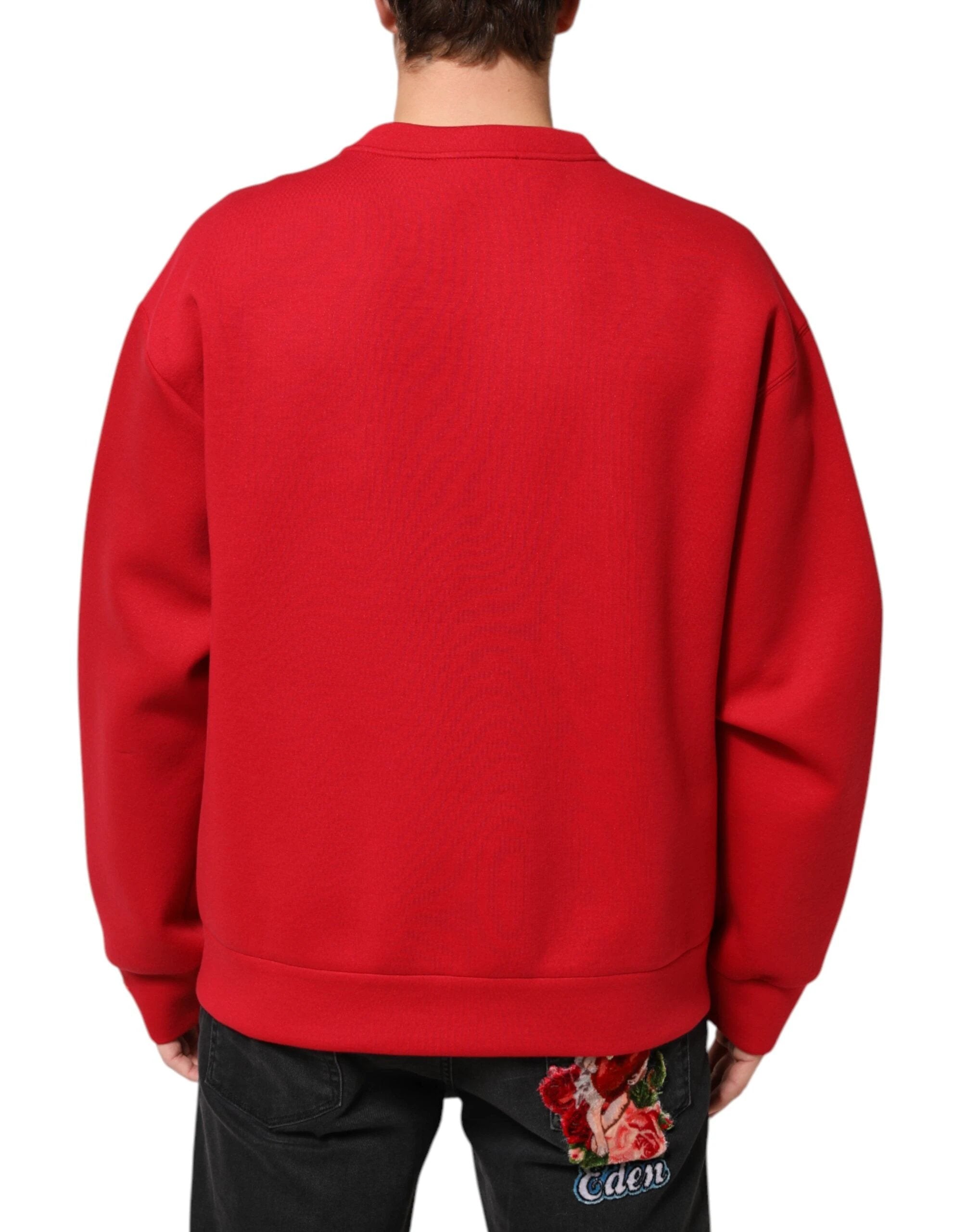 Dolce & Gabbana Red DG Logo Crew Neck Men Sweatshirt Sweater by Dolce & Gabbana