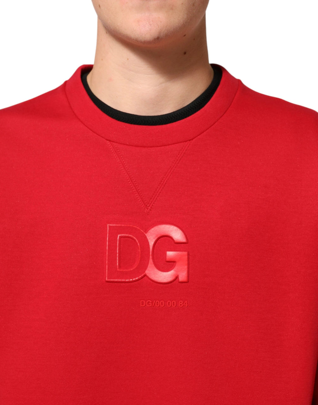 Dolce & Gabbana Red DG Logo Crew Neck Men Sweatshirt Sweater by Dolce & Gabbana