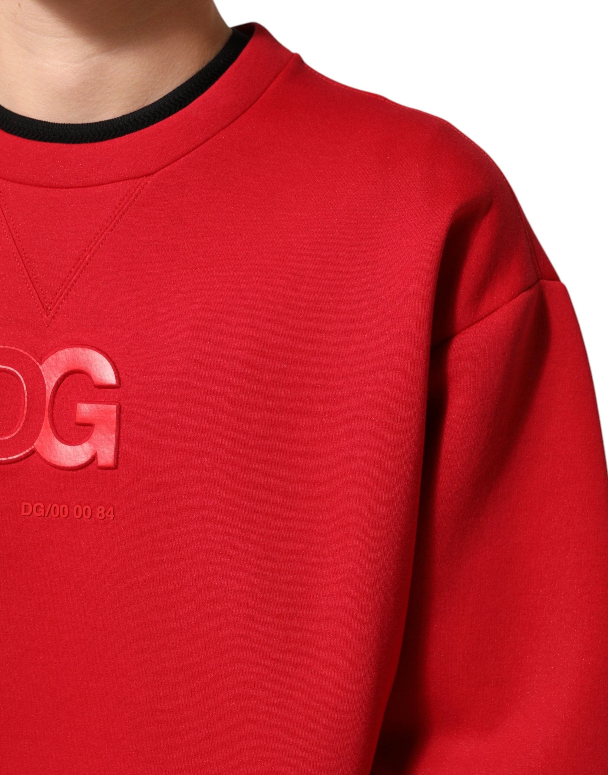 Dolce & Gabbana Red DG Logo Crew Neck Men Sweatshirt Sweater by Dolce & Gabbana