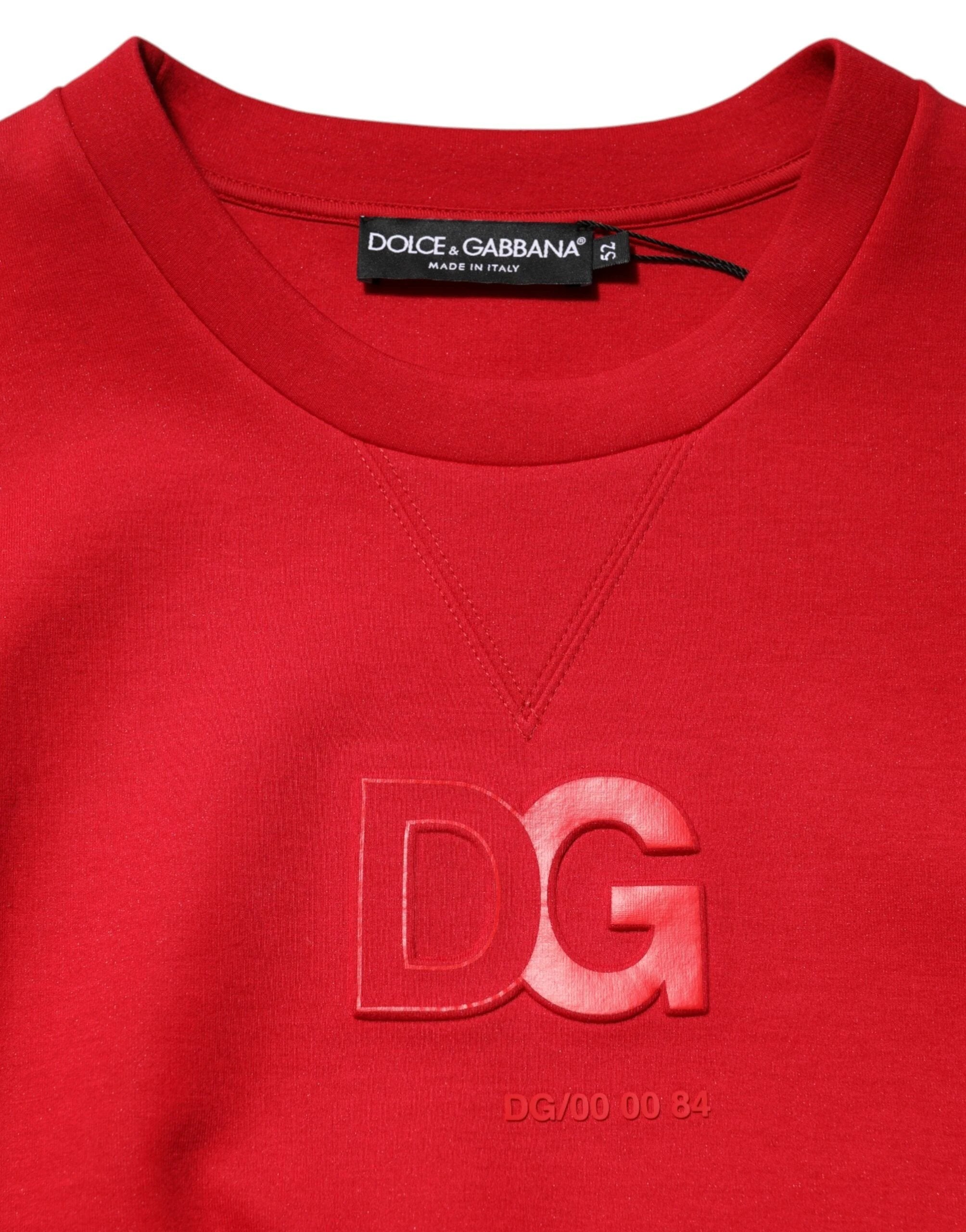Dolce & Gabbana Red DG Logo Crew Neck Men Sweatshirt Sweater by Dolce & Gabbana