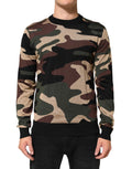 Dolce & Gabbana Multicolor Camouflage Crew Neck Men Pullover Sweater by Dolce & Gabbana