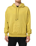 Dolce & Gabbana Yellow Logo Cotton Hooded Sweatshirt Sweater by Dolce & Gabbana