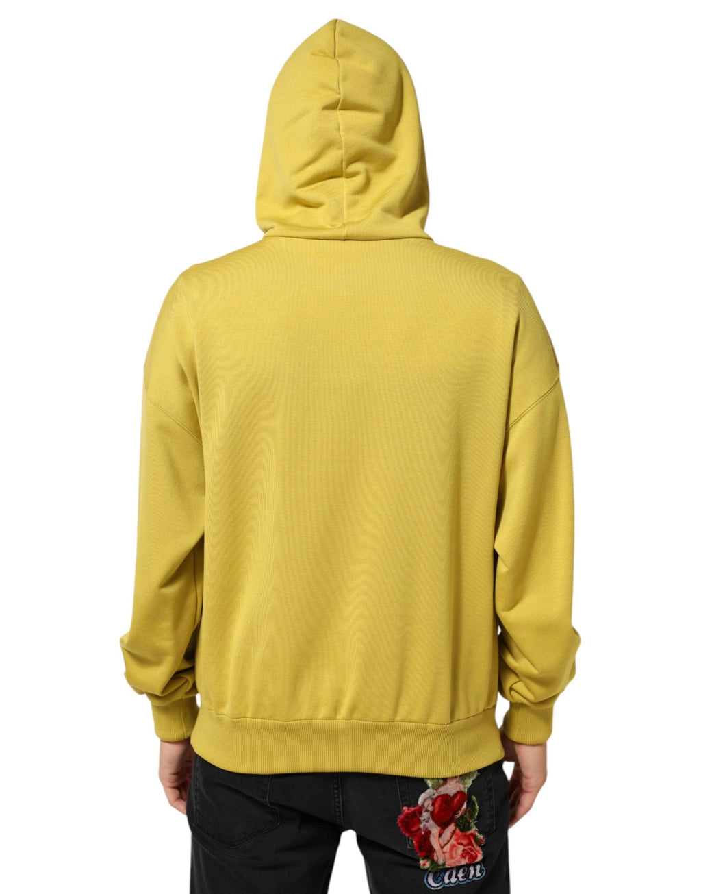 Dolce & Gabbana Yellow Logo Cotton Hooded Sweatshirt Sweater by Dolce & Gabbana
