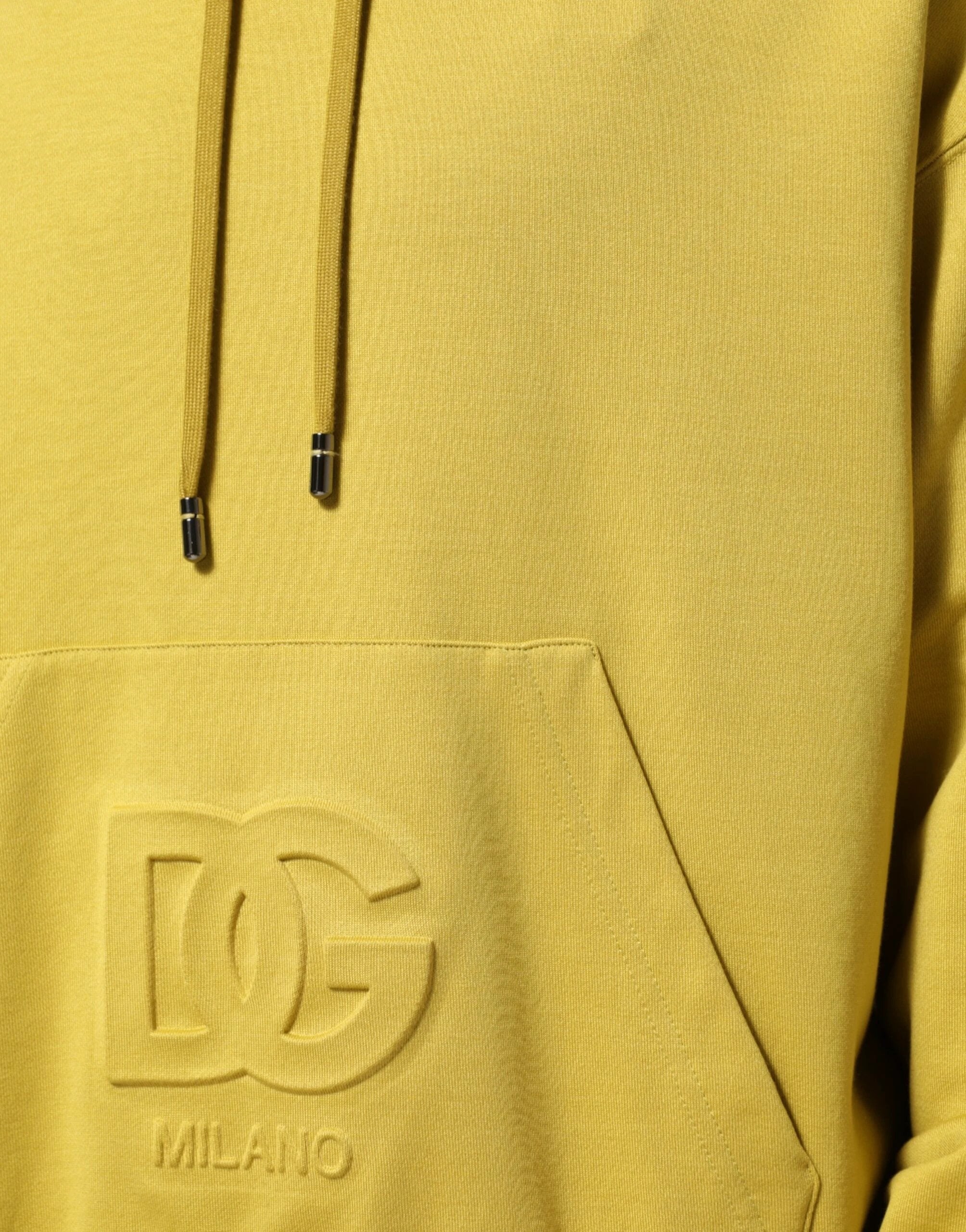 Dolce & Gabbana Yellow Logo Cotton Hooded Sweatshirt Sweater by Dolce & Gabbana