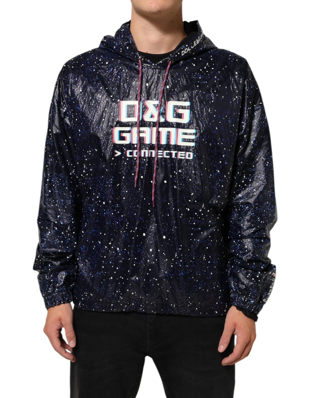 Dolce & Gabbana Blue D&G Game Hooded Men Sweatshirt Sweater by Dolce & Gabbana
