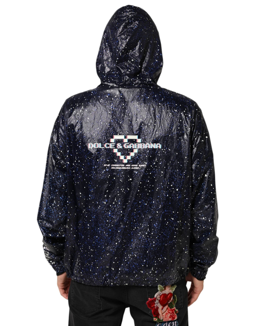 Dolce & Gabbana Blue D&G Game Hooded Men Sweatshirt Sweater by Dolce & Gabbana