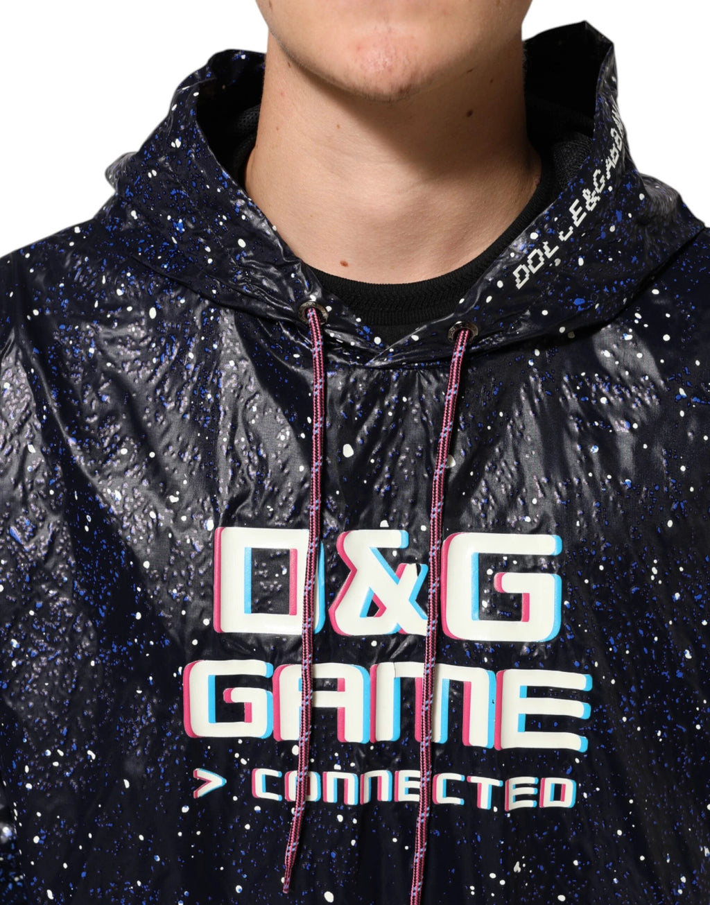 Dolce & Gabbana Blue D&G Game Hooded Men Sweatshirt Sweater by Dolce & Gabbana