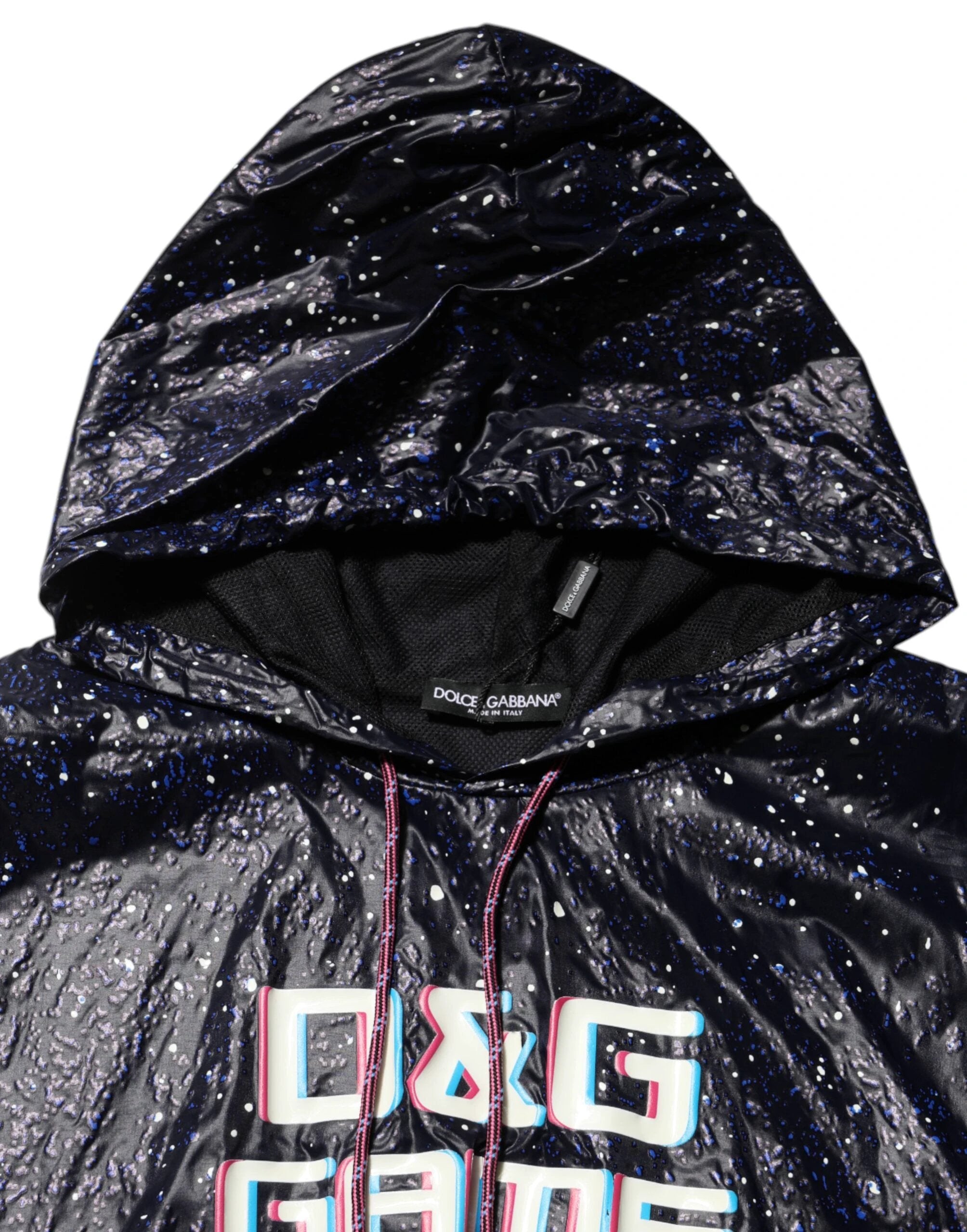 Dolce & Gabbana Blue D&G Game Hooded Men Sweatshirt Sweater by Dolce & Gabbana
