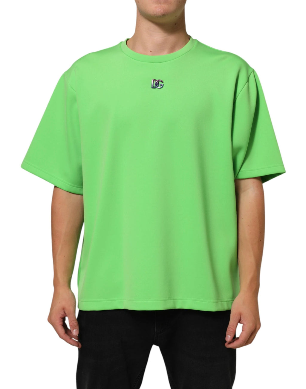 Dolce & Gabbana Green Logo Crew Neck Short Sleeves T-shirt by Dolce & Gabbana