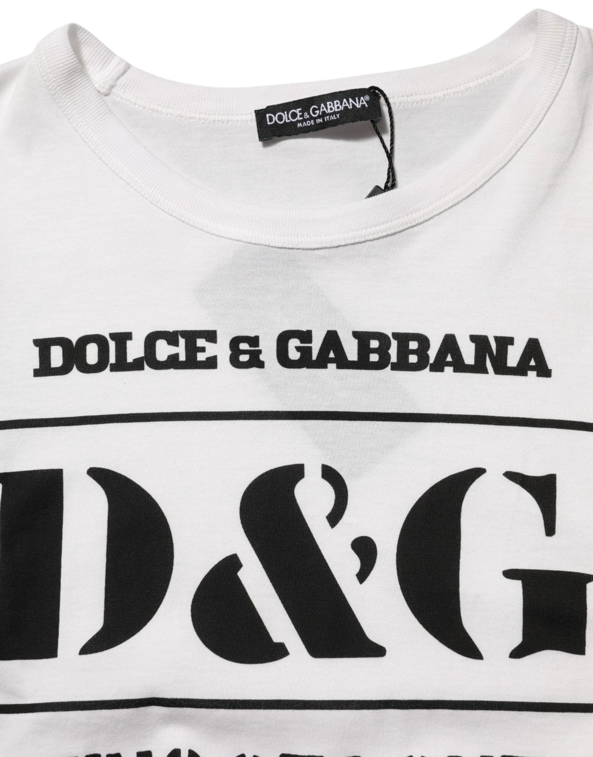 Dolce & Gabbana White Logo Camouflage Crew Neck Men T-shirt by Dolce & Gabbana