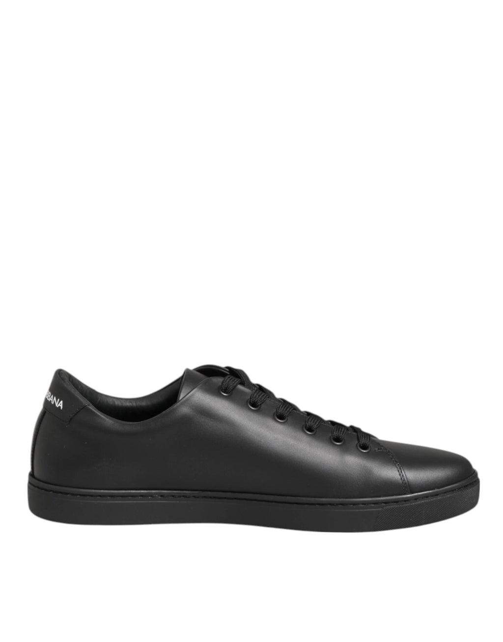 Dolce & Gabbana Black Leather Crystal Heart Sneakers Shoes by Dolce & Gabbana