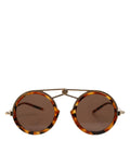 Dolce & Gabbana Gold Havana Frame DG Fatto A Mano Eyewea Sunglasses by Dolce & Gabbana