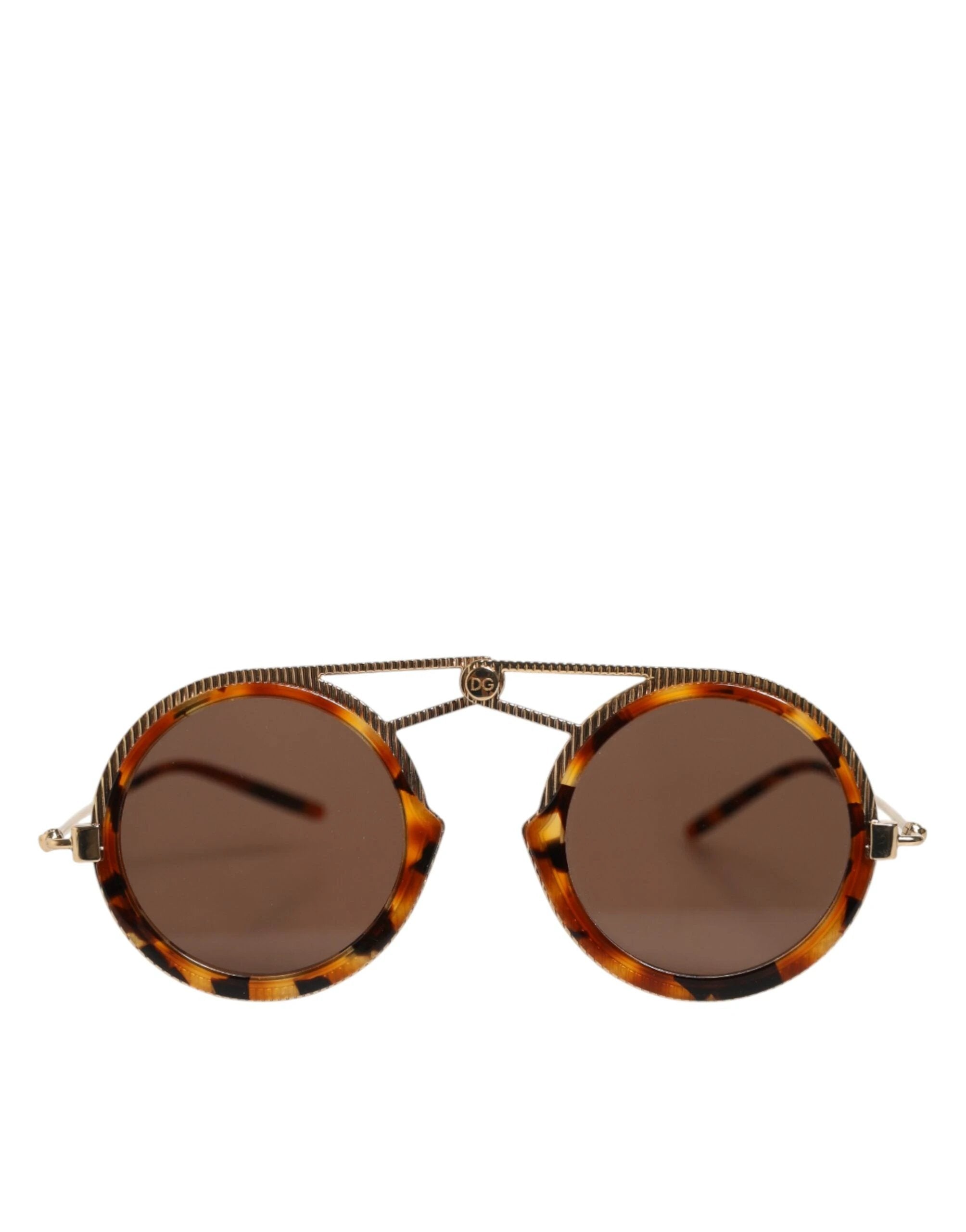 Dolce & Gabbana Gold Havana Frame DG Fatto A Mano Eyewea Sunglasses by Dolce & Gabbana