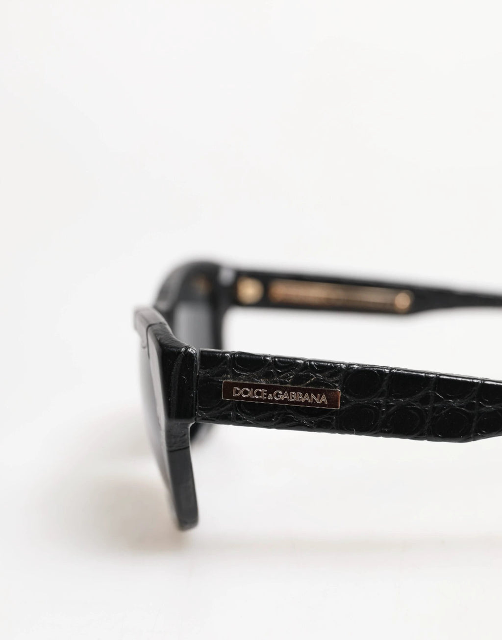Dolce & Gabbana DG4177 Black Leather Frame Tinted Lens Sunglasses by Dolce & Gabbana