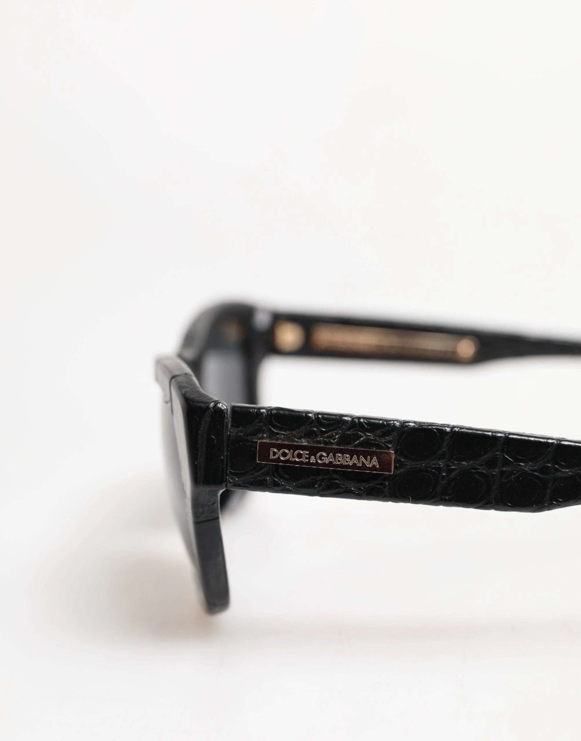 Dolce & Gabbana DG4177 Black Leather Frame Tinted Lens Sunglasses by Dolce & Gabbana