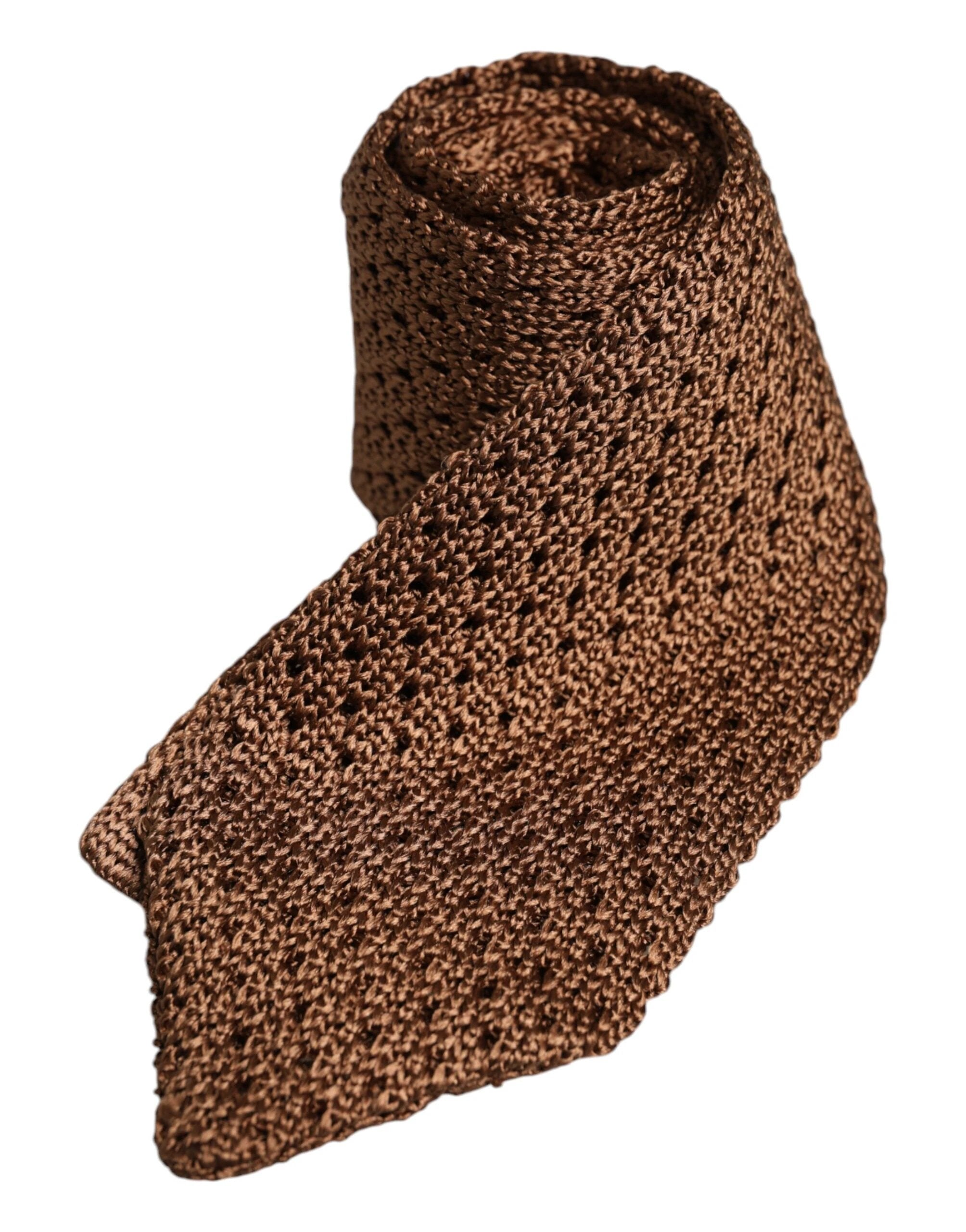 Dolce & Gabbana Brown 100% Silk Adjustable Necktie Men Accessory Tie by Dolce & Gabbana