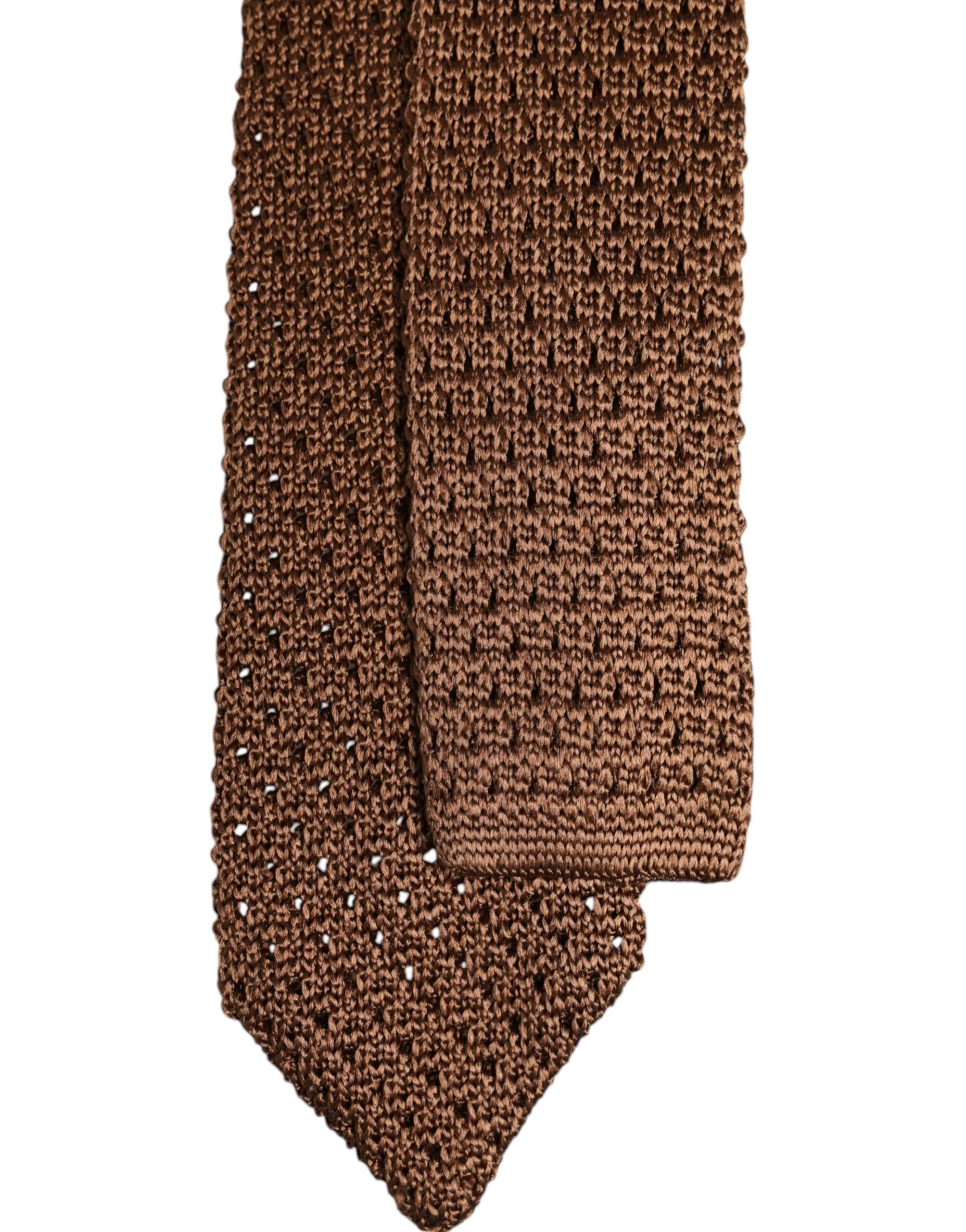 Dolce & Gabbana Brown 100% Silk Adjustable Necktie Men Accessory Tie by Dolce & Gabbana