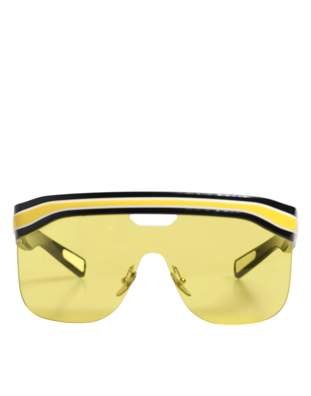 Dolce & Gabbana DG6162 Shield Black Yellow White Polyamide Sunglasses by Dolce & Gabbana