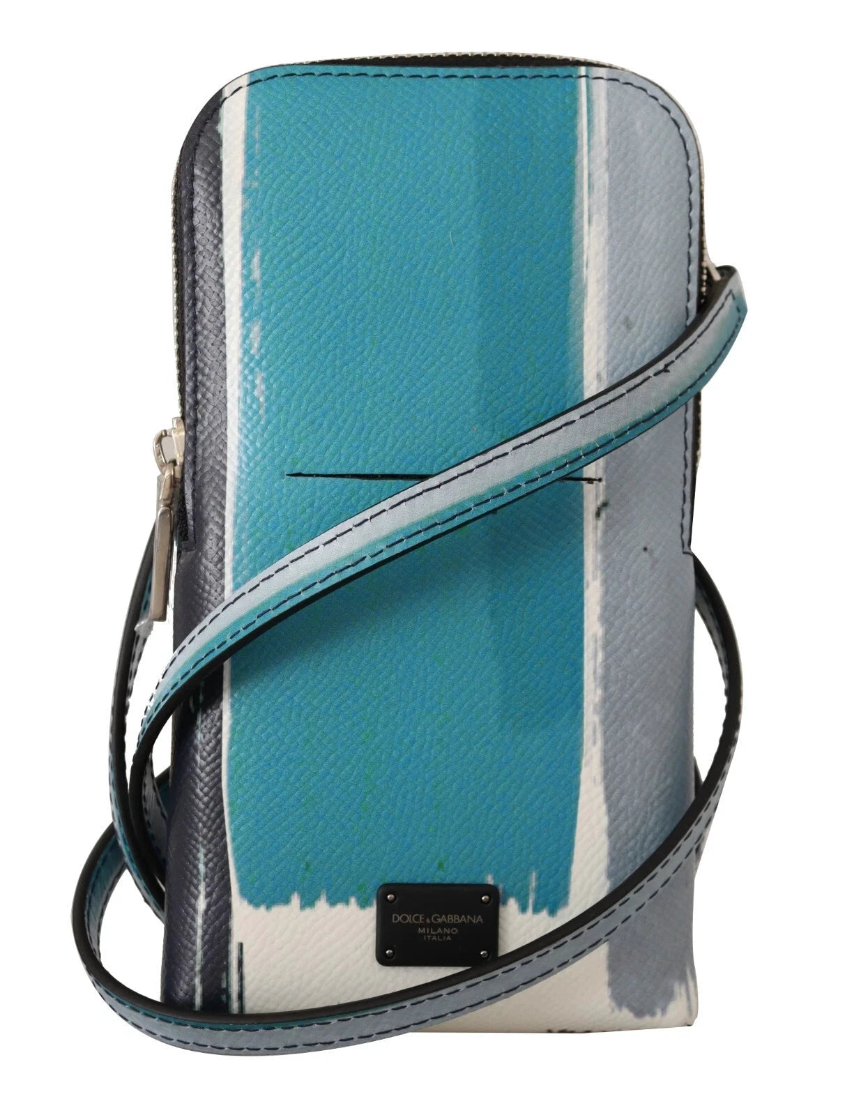 Dolce & Gabbana Blue Leather Cross Body Neck Strap Card Slot Phone Pocket by Dolce & Gabbana