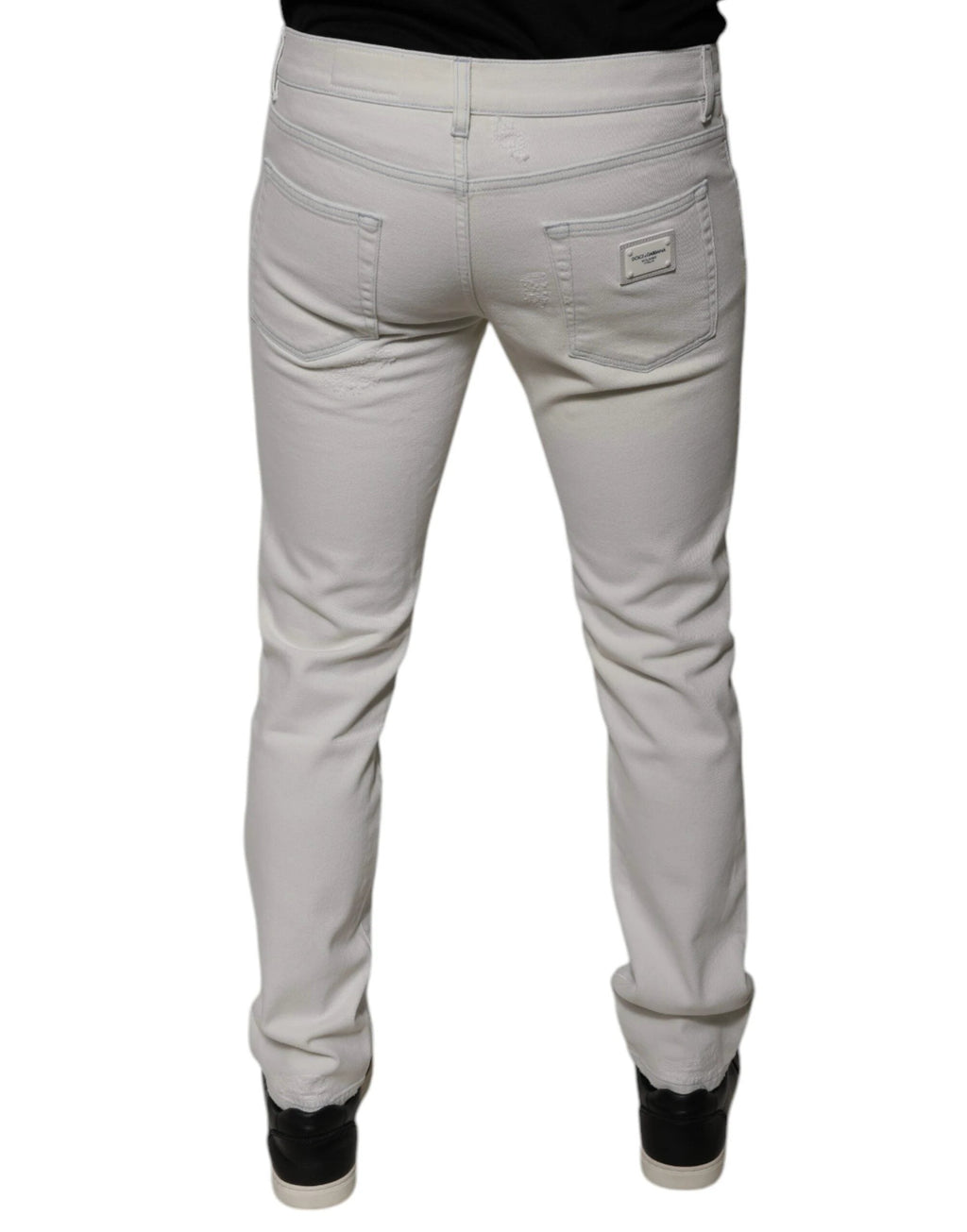 Dolce & Gabbana White Cotton Stretch Skinny Men Denim Jeans by Dolce & Gabbana