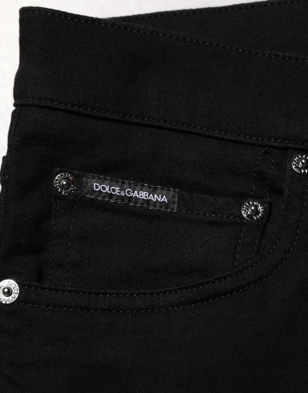 Dolce & Gabbana Black Cotton Stretch Slim Fit Men Denim Jeans by Dolce & Gabbana