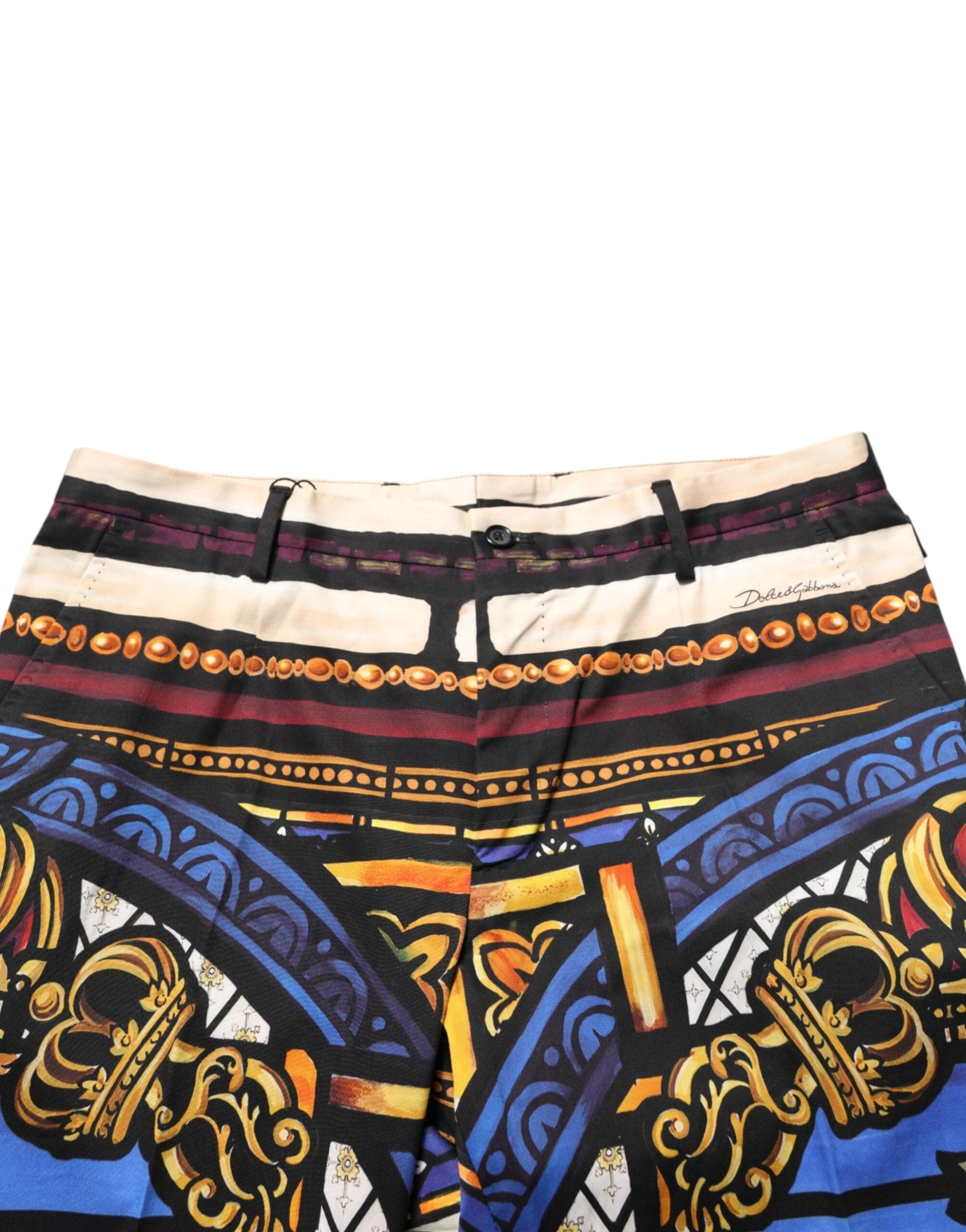 Dolce & Gabbana Multicolor Julias Ceasar Print Tapered Pants by Dolce & Gabbana