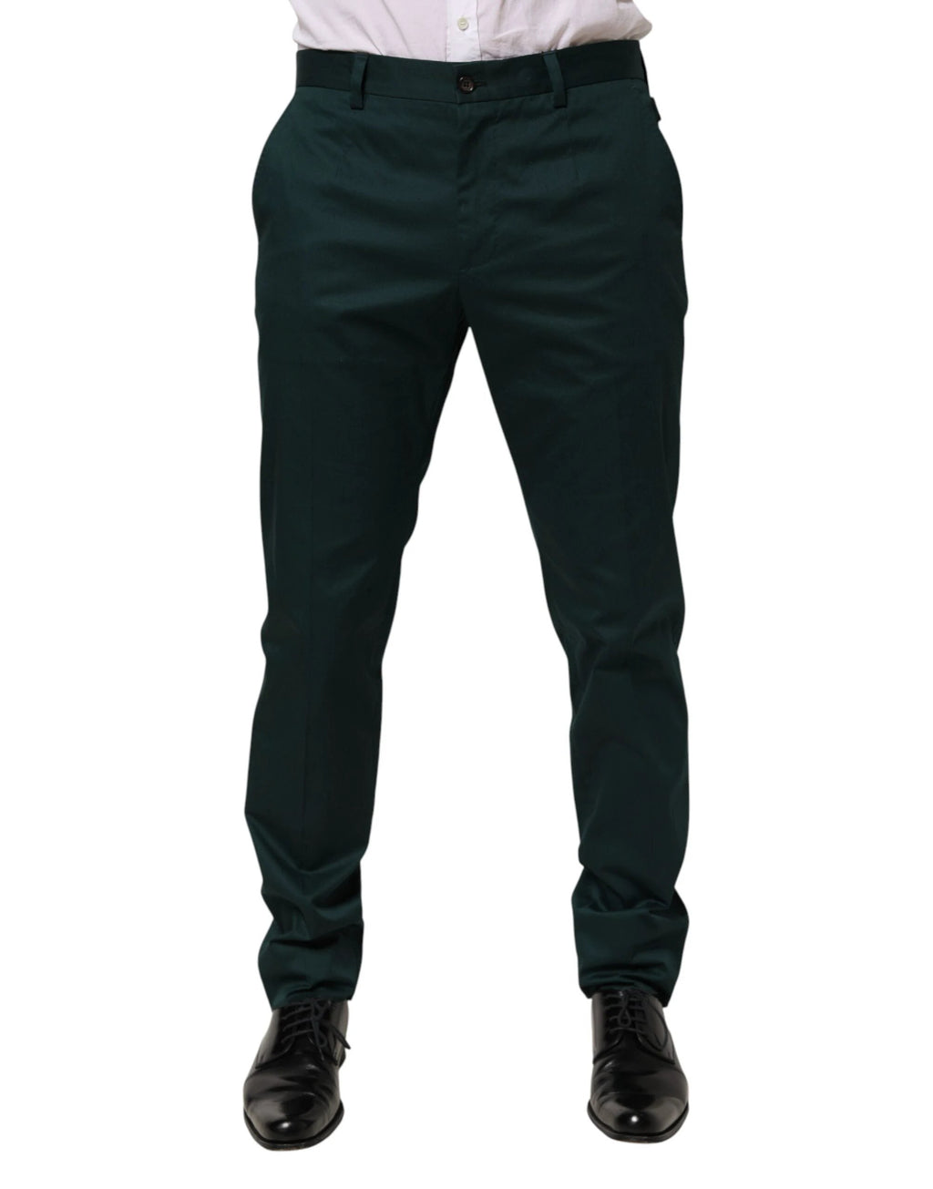 Dolce & Gabbana Green Cotton Formal Dress Men Trouser Pants by Dolce & Gabbana