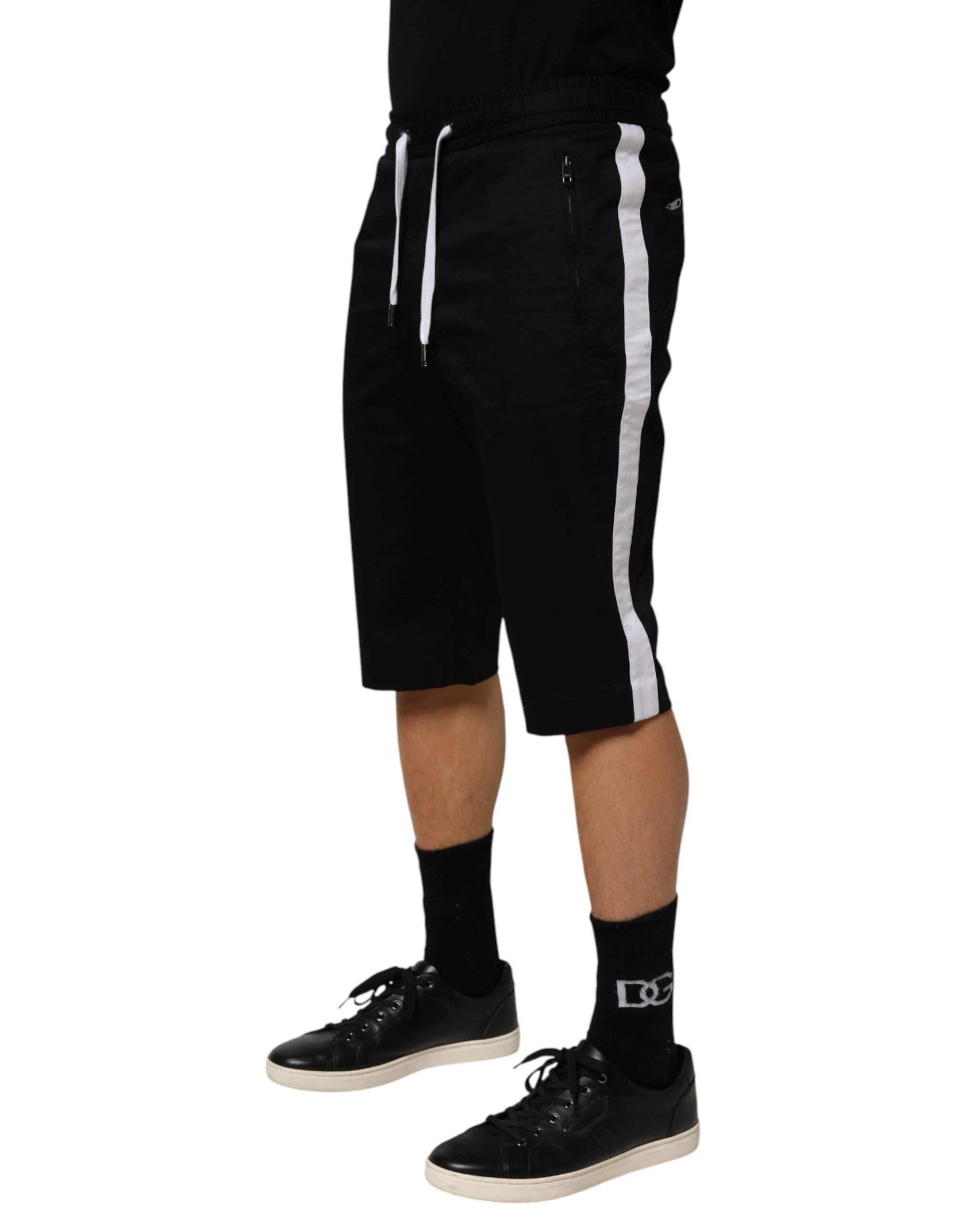 Dolce & Gabbana Black Cotton Stretch Men Bermuda Shorts by Dolce & Gabbana