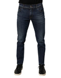 Dolce & Gabbana Blue Cotton Stretch Skinny Men Denim Jeans by Dolce & Gabbana