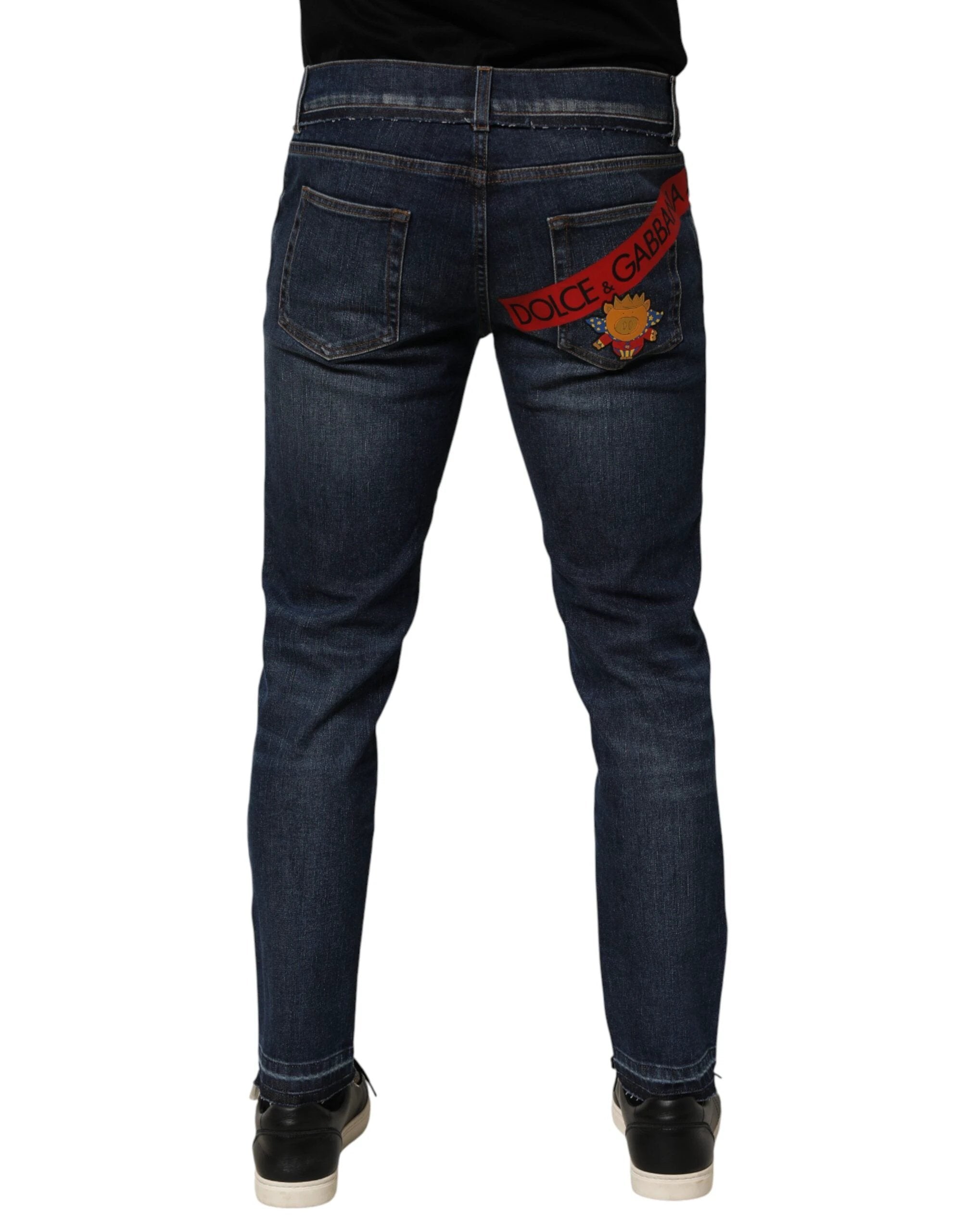 Dolce & Gabbana Blue Cotton Stretch Skinny Men Denim Jeans by Dolce & Gabbana