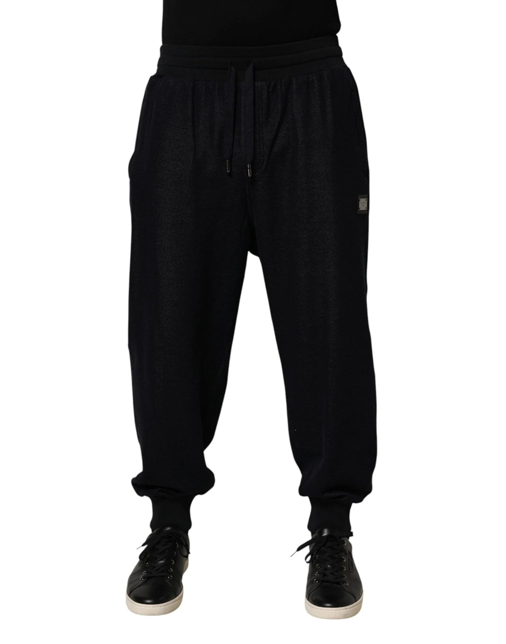 Dolce & Gabbana Black Cotton Blend Drawstring Jogger Jogger Pants by Dolce & Gabbana