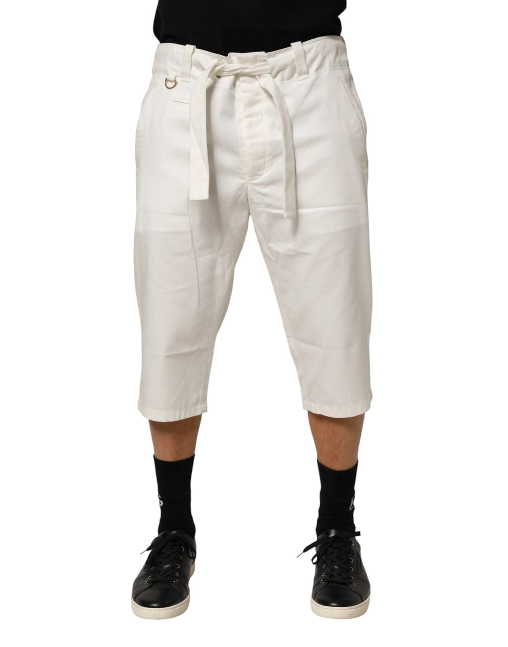 Dolce & Gabbana White Cotton Stretch Cropped Trouser Pants by Dolce & Gabbana