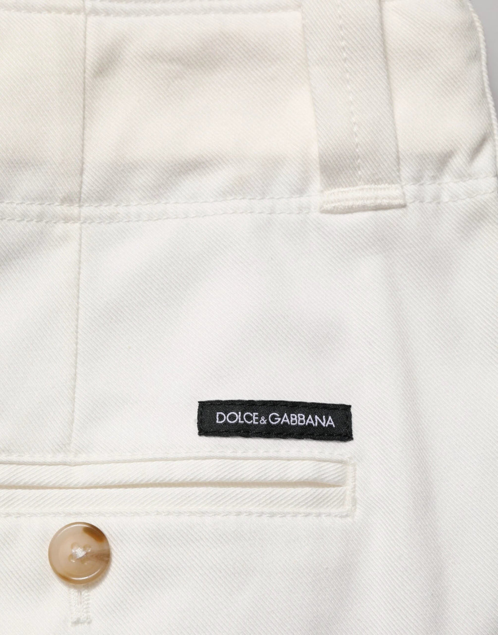 Dolce & Gabbana White Cotton Stretch Cropped Trouser Pants by Dolce & Gabbana