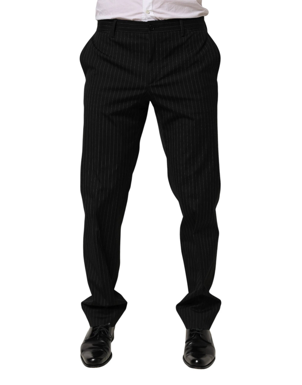 Dolce & Gabbana Black Striped Dress Formal Men Trouser Pants by Dolce & Gabbana