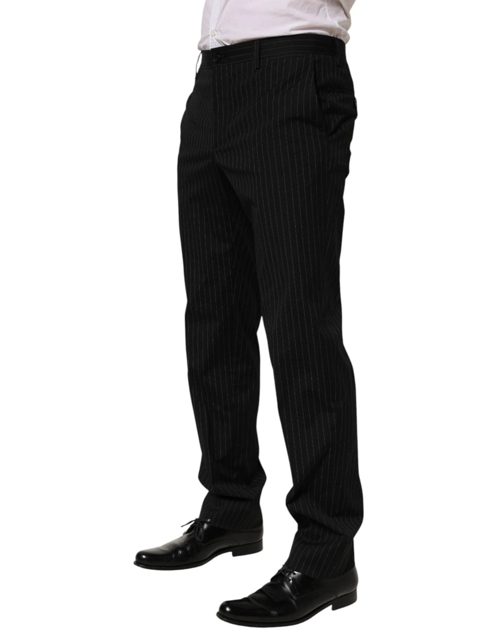 Dolce & Gabbana Black Striped Dress Formal Men Trouser Pants by Dolce & Gabbana