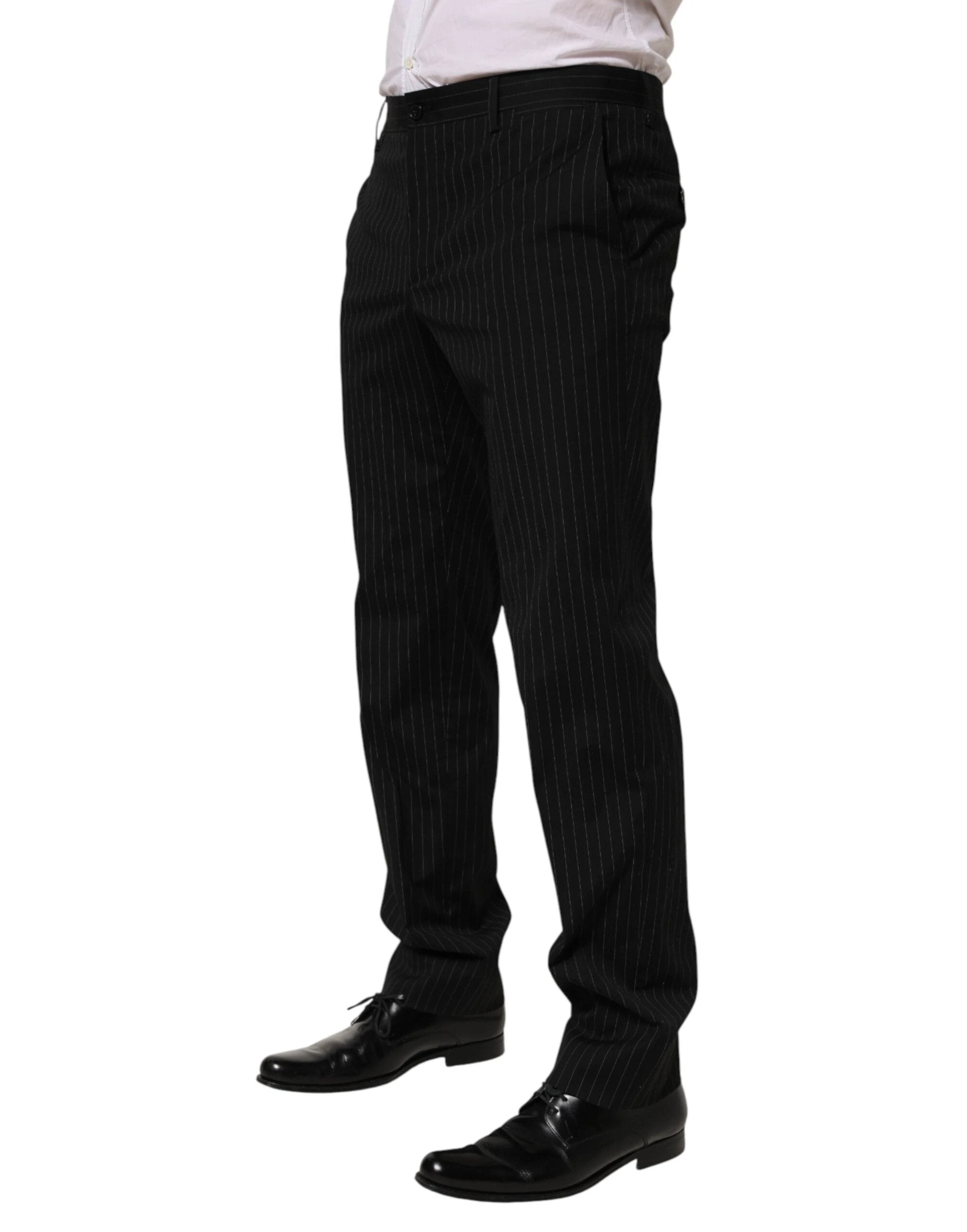 Dolce & Gabbana Black Striped Dress Formal Men Trouser Pants by Dolce & Gabbana