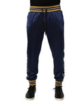 Dolce & Gabbana Blue Nylon Jogger Mid Waist Trouser Pants by Dolce & Gabbana