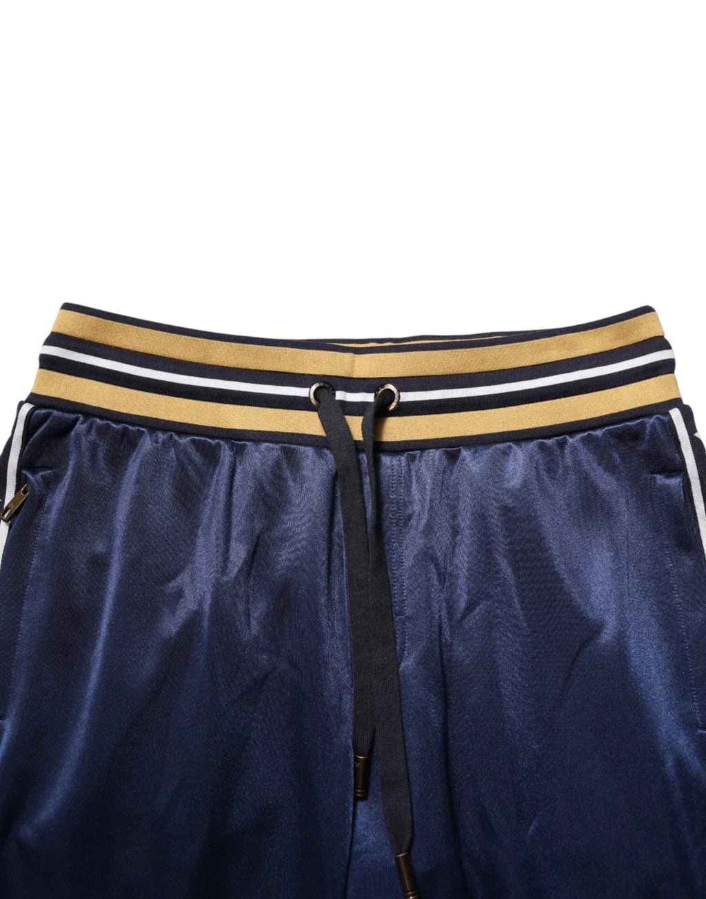 Dolce & Gabbana Blue Nylon Jogger Mid Waist Trouser Pants by Dolce & Gabbana