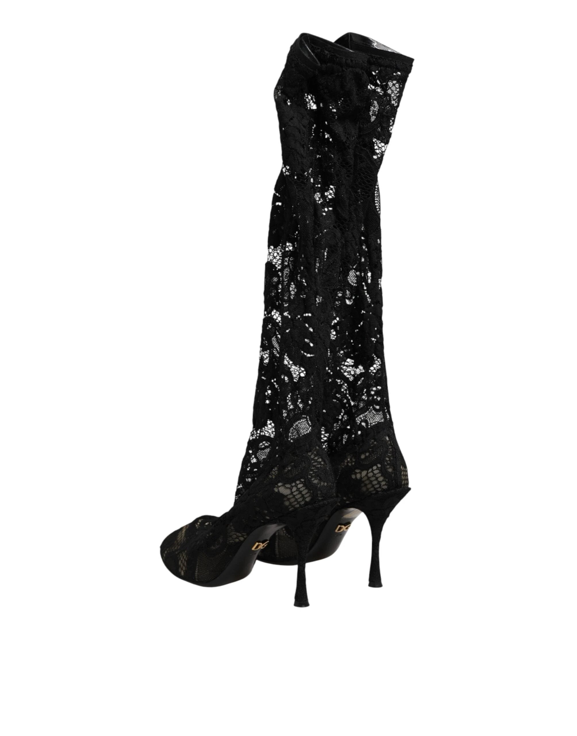 Dolce & Gabbana Black Pumps Taormina Lace Socks Boots Shoes by Dolce & Gabbana