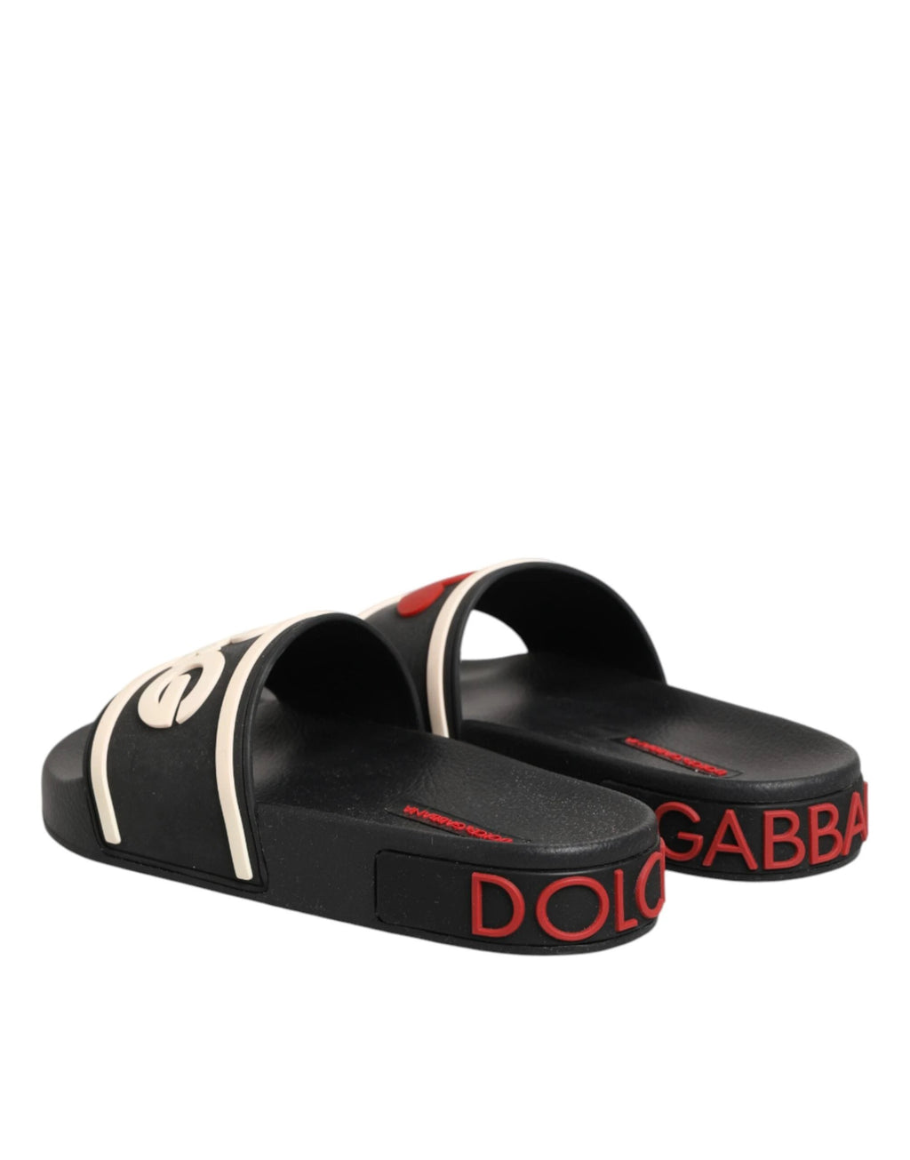 Dolce & Gabbana Black Rubber Slides Sandals Beachwear Shoes by Dolce & Gabbana