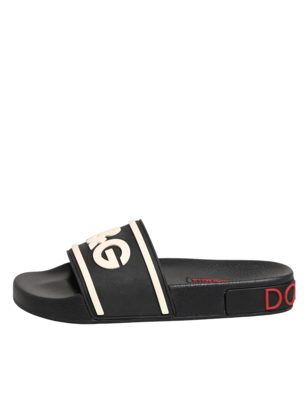 Dolce & Gabbana Black Rubber Slides Sandals Beachwear Shoes by Dolce & Gabbana