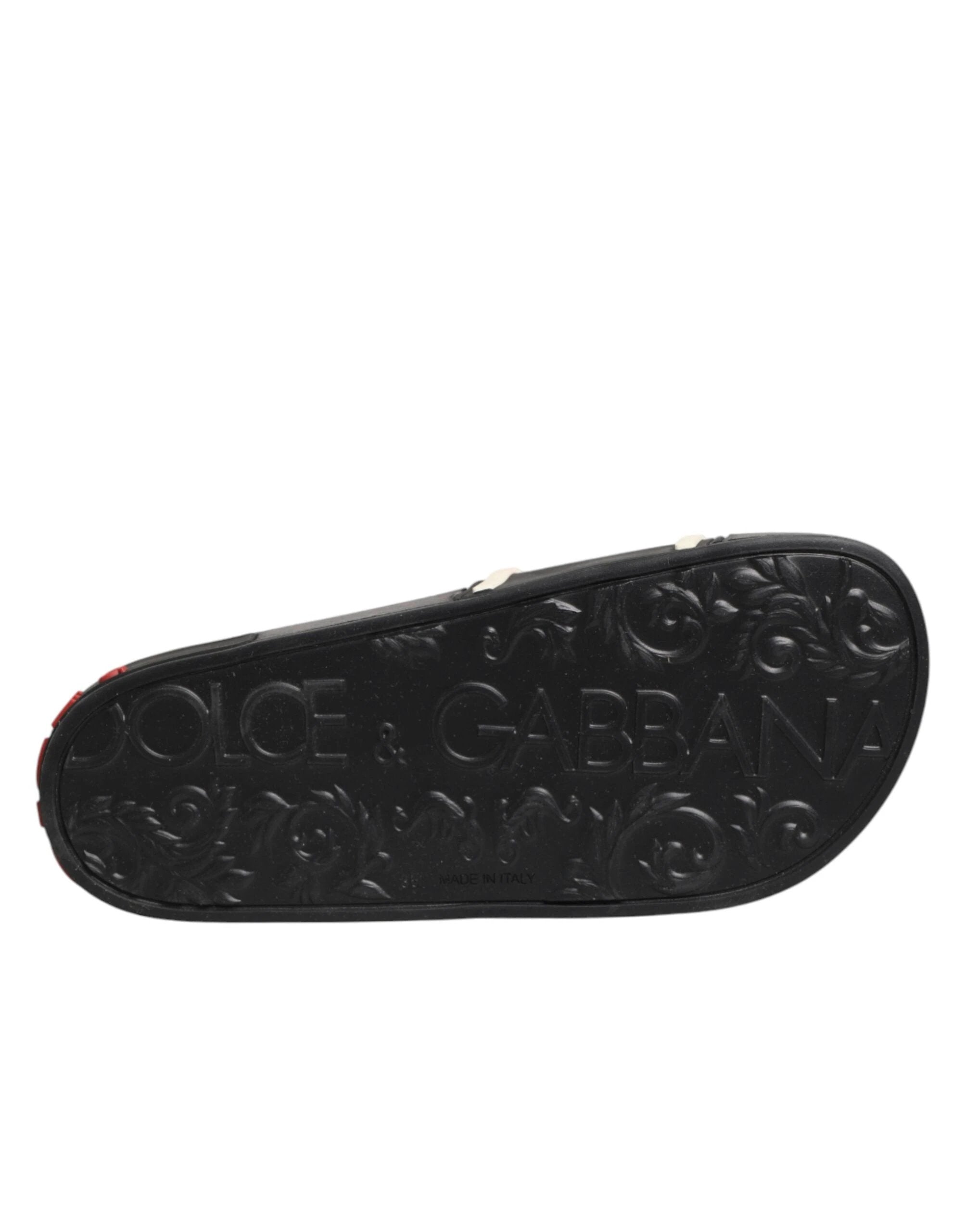 Dolce & Gabbana Black Rubber Slides Sandals Beachwear Shoes by Dolce & Gabbana