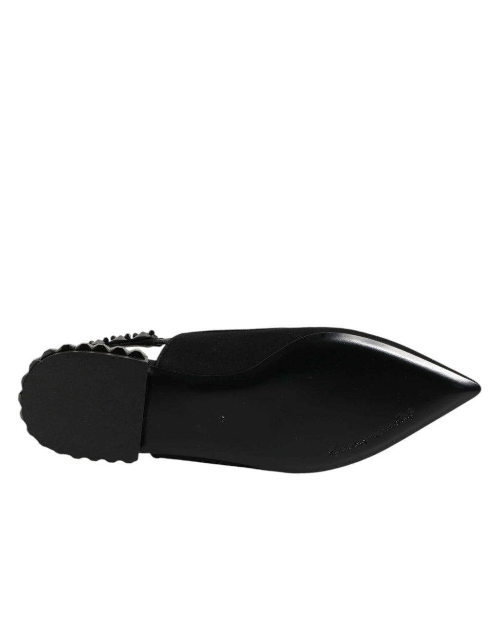 Dolce & Gabbana Black Crystal Charmeuse Slingback Shoes by Dolce & Gabbana