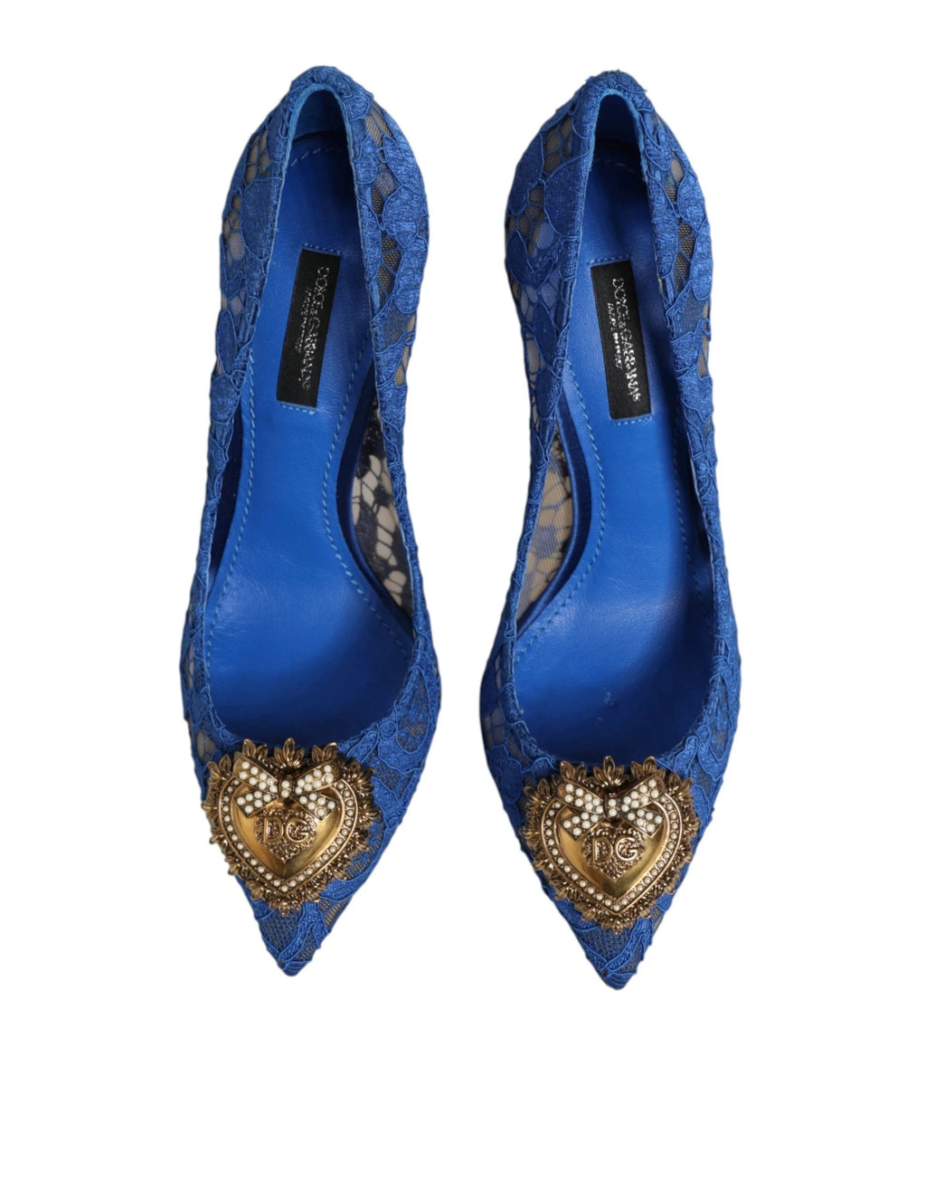 Dolce & Gabbana Blue Taormina Lace DEVOTION Pumps Shoes \ by Dolce & Gabbana