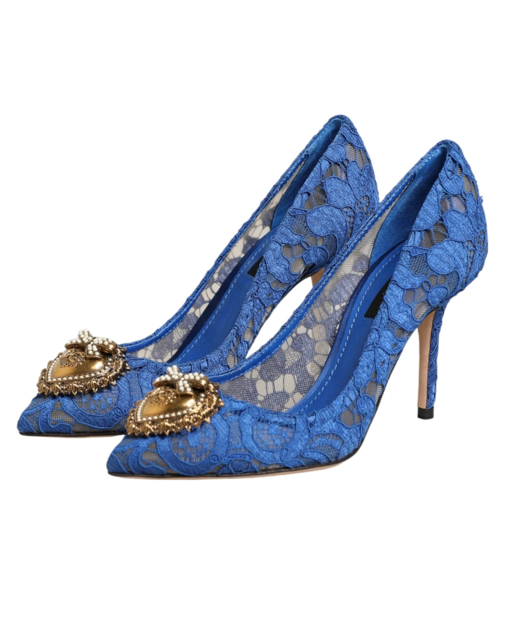 Dolce & Gabbana Blue Taormina Lace DEVOTION Pumps Shoes \ by Dolce & Gabbana