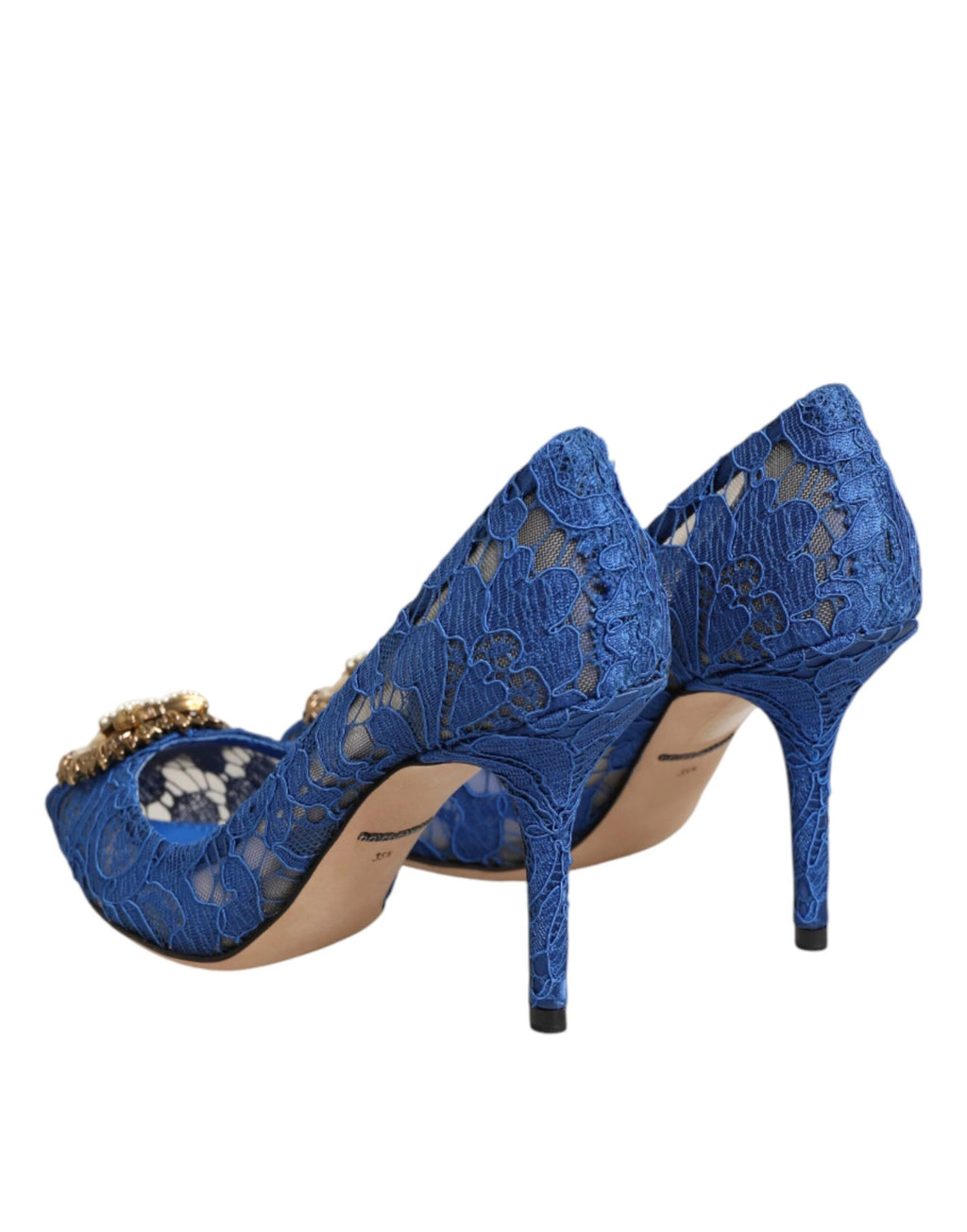 Dolce & Gabbana Blue Taormina Lace DEVOTION Pumps Shoes \ by Dolce & Gabbana