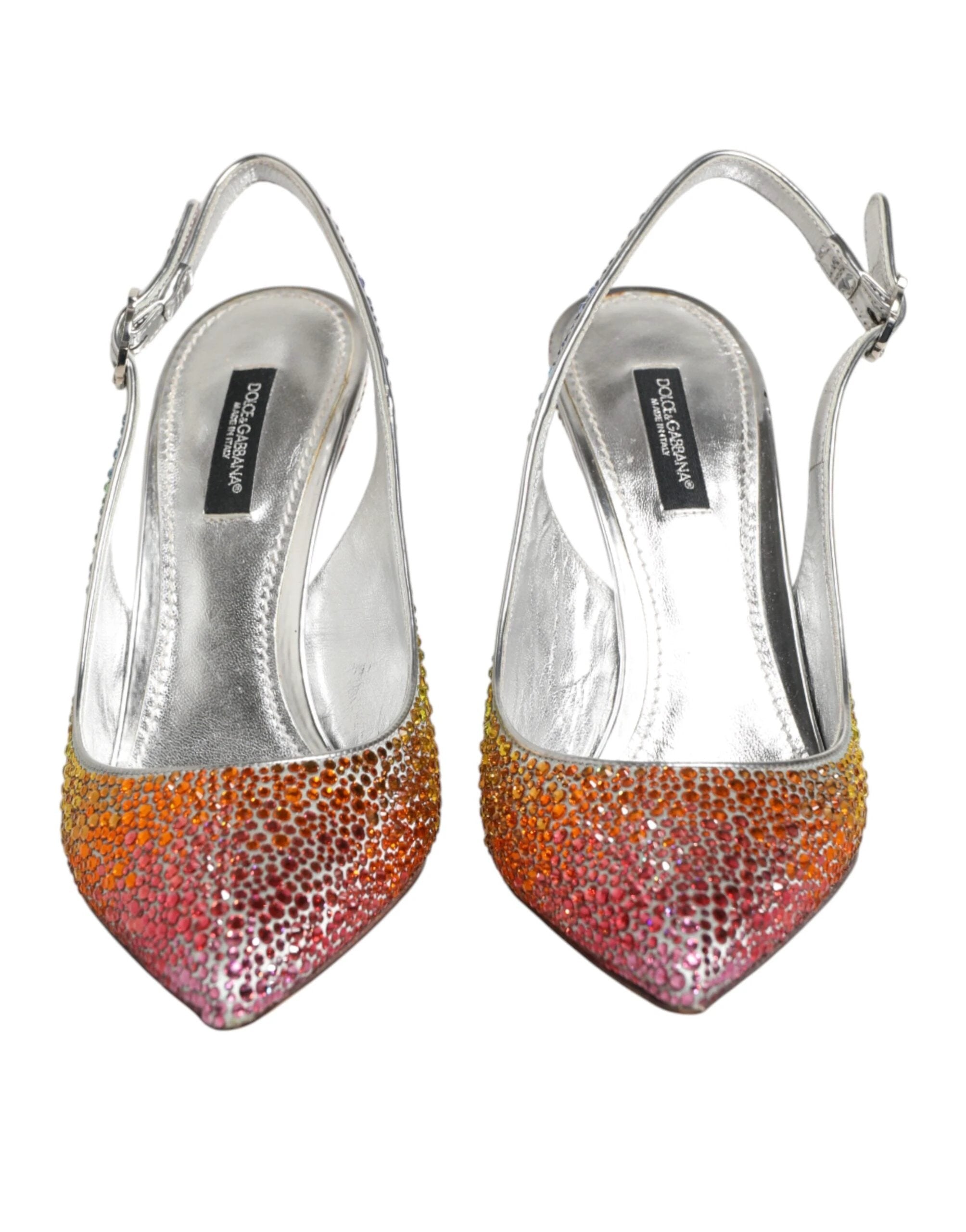Dolce & Gabbana Multicolor Sequin Slingback Pumps Shoes by Dolce & Gabbana