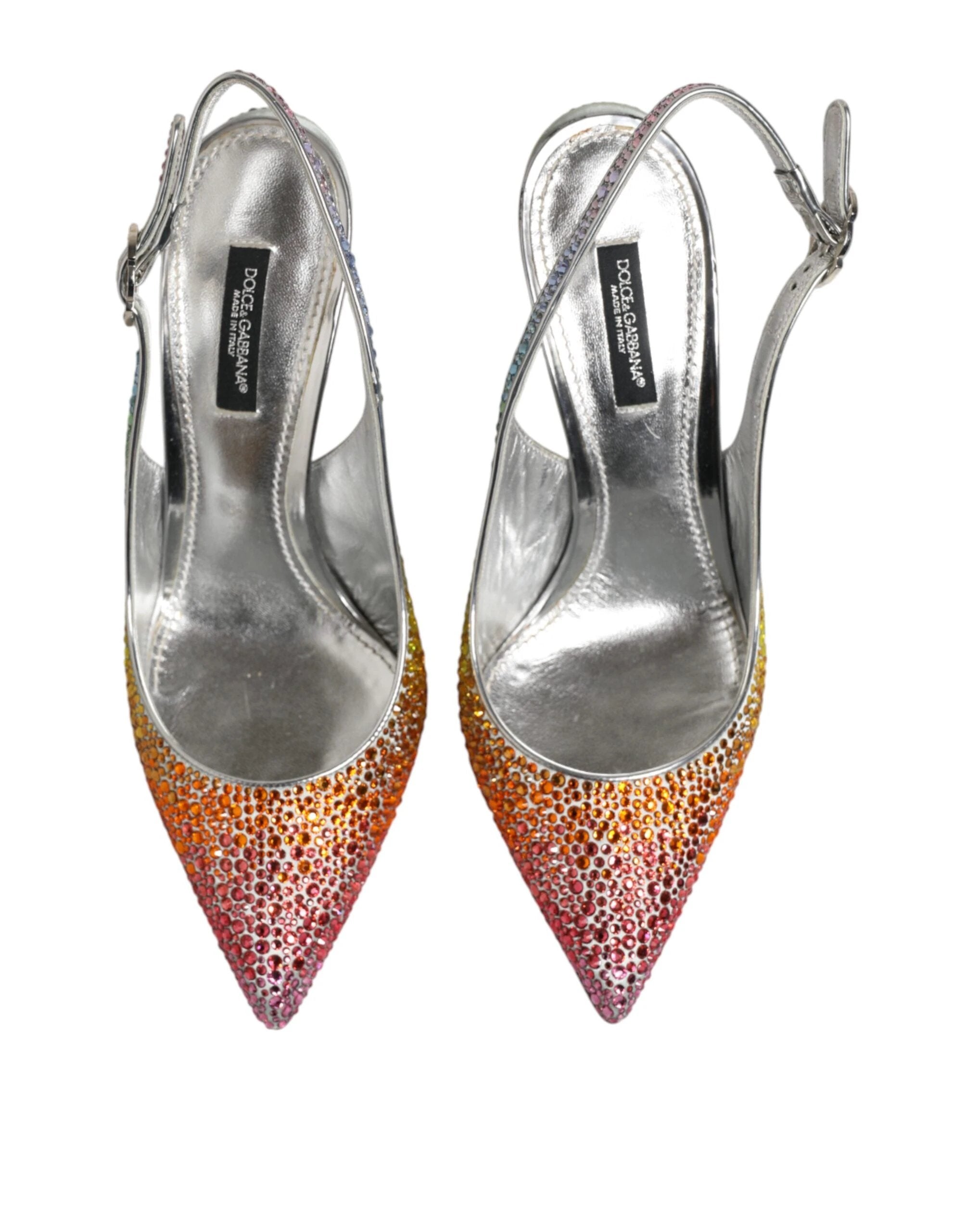 Dolce & Gabbana Multicolor Sequin Slingback Pumps Shoes by Dolce & Gabbana