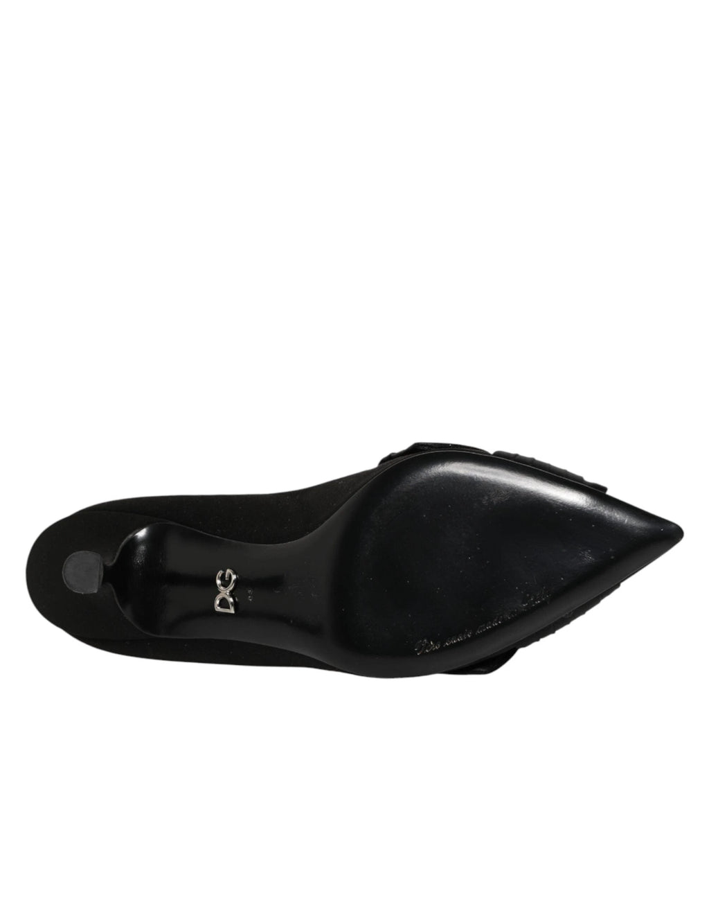 Dolce & Gabbana Black Satin Bow Crystal Embellishment Pumps Shoes by Dolce & Gabbana