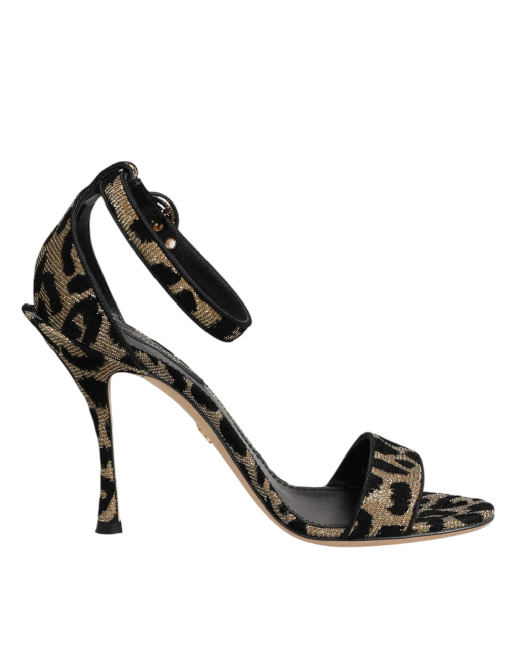 Dolce & Gabbana Gold Leopard Ankle Strap Heels Sandals Shoes by Dolce & Gabbana